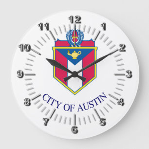 Austin city flag large clock
