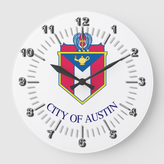 Austin city flag large clock (Front)