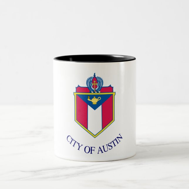 Austin city flag Two-Tone coffee mug (Center)