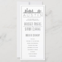 Austin City Stylised Skyline | Wedding Program