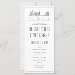 Austin City Stylised Skyline   Wedding Program