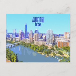 Austin Downtown Texas Vintage Postcard