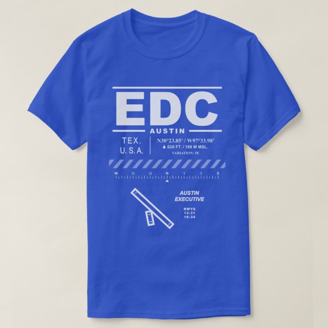Austin Executive Airport EDC T-Shirt (Design Front)