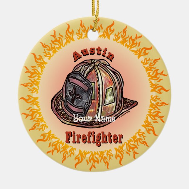 Austin Firefighter  Ceramic Ornament (Front)