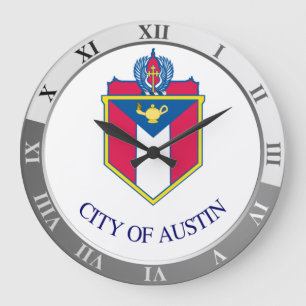 Austin flag Large Clock