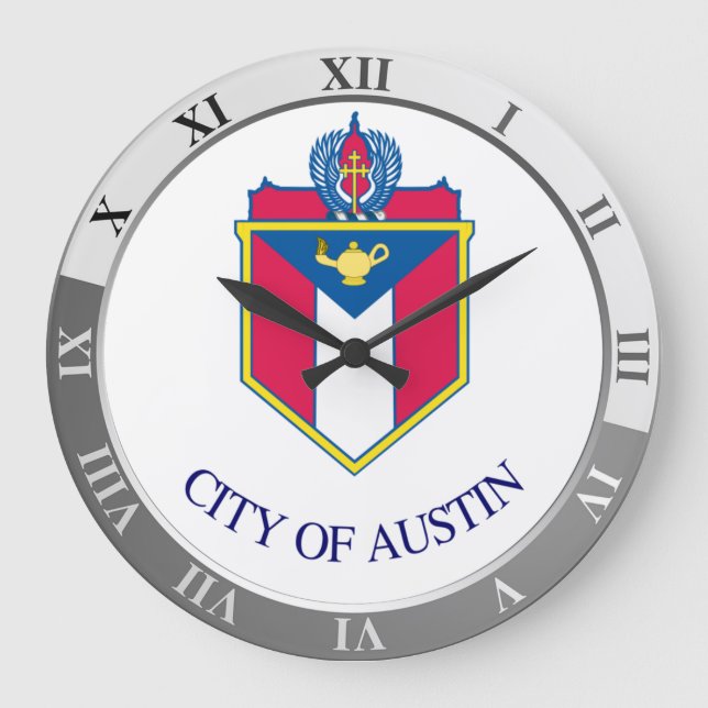Austin flag Large Clock (Front)