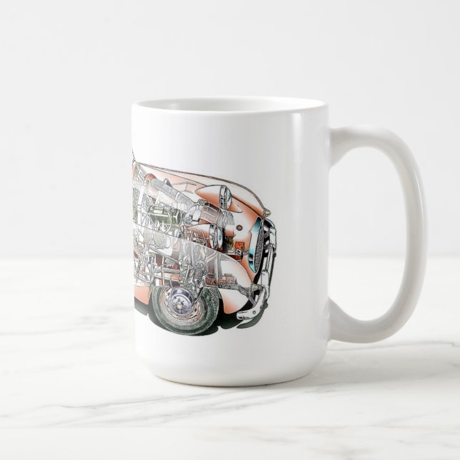 Austin Healey bugeye cutaway drawing Coffee Mug (Right)