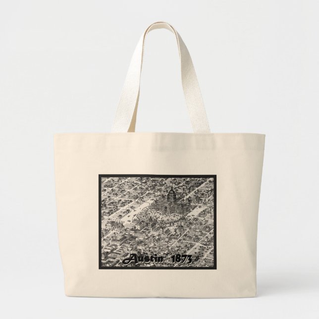 Austin Historic Map 1873 Large Tote Bag (Front)