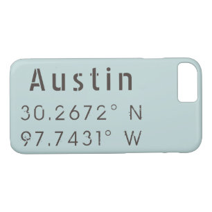 Austin Latitude Longitude iPhone 8/7 Case