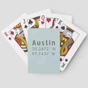 Austin Latitude Longitude Playing Cards