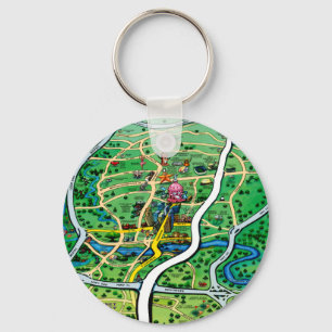 Austin Map Key Ring