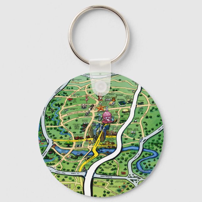 Austin Map Key Ring (Front)
