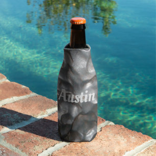 "Austin" Name On Meteorite Rock, Bottle Cooler