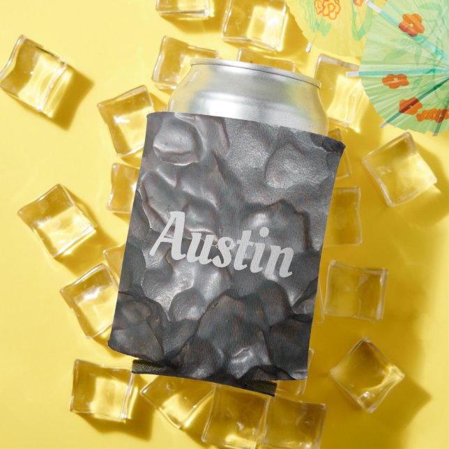 "Austin" Name On Meteorite Rock, Can Cooler (In Situ Summer)