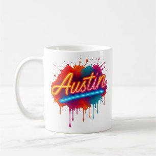 Austin Neon Street Art & Poster Design Coffee Mug