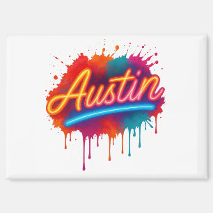 Austin Neon Street Art & Poster Design Magnet