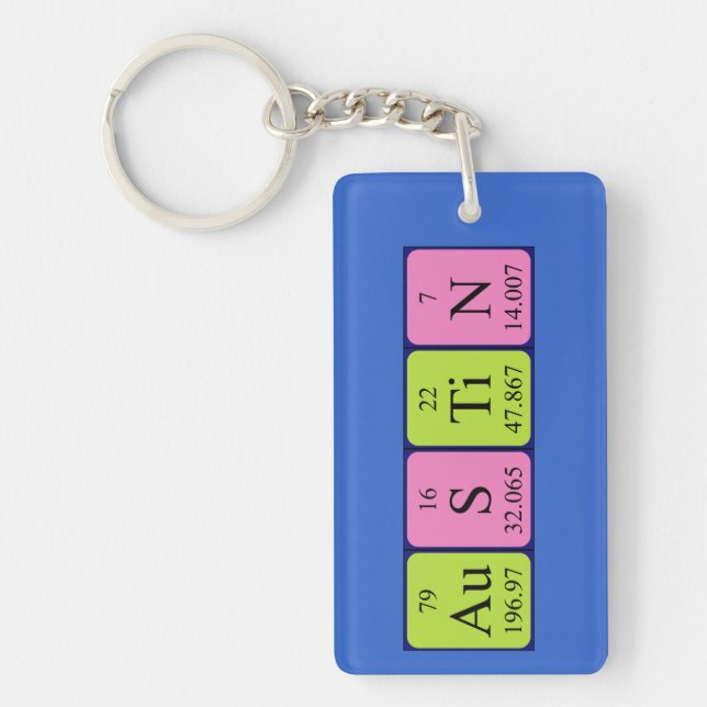 Austin periodic table name keyring (Front)