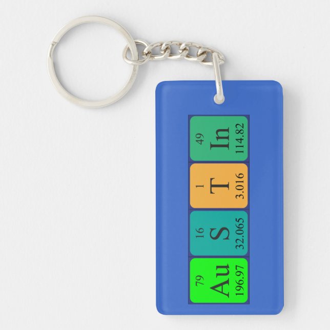 Austin periodic table name keyring (Front)