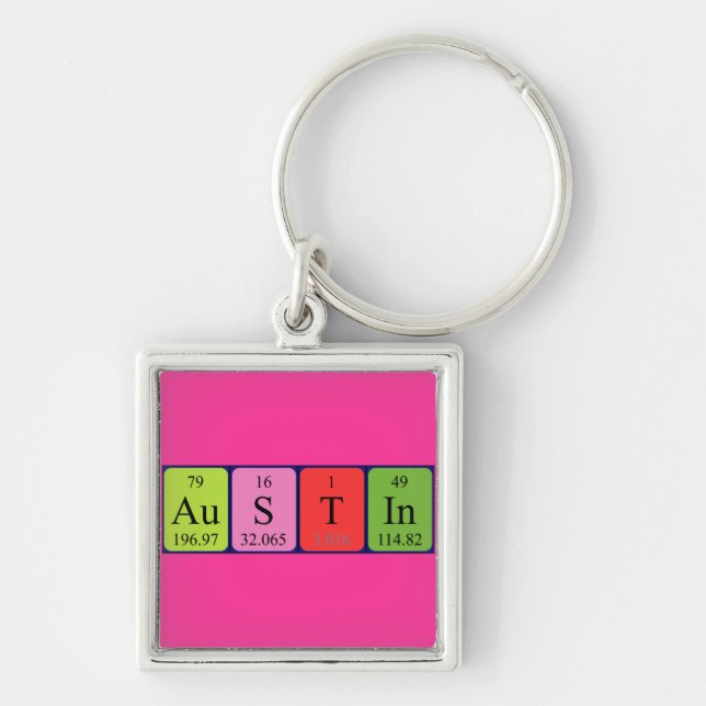 Austin periodic table name keyring (Front)