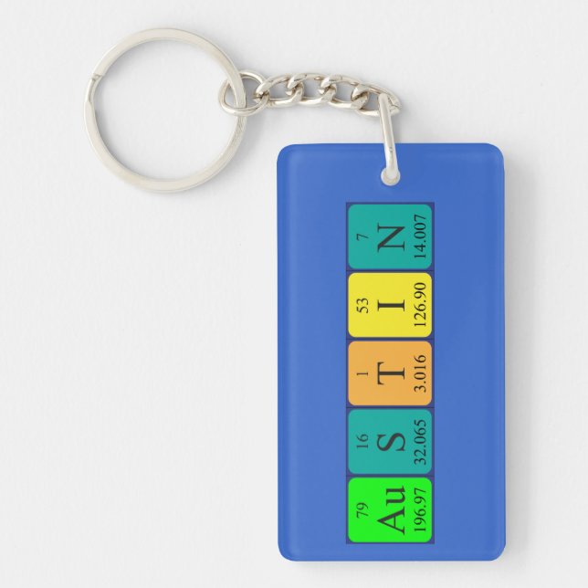 Austin periodic table name keyring (Front)
