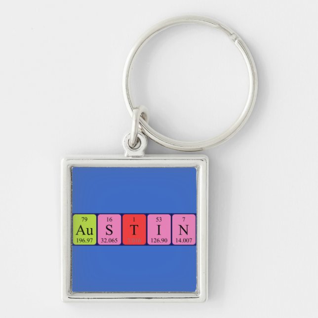 Austin periodic table name keyring (Front)