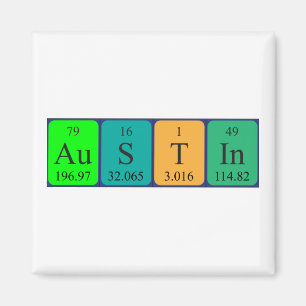 Austin periodic table name magnet