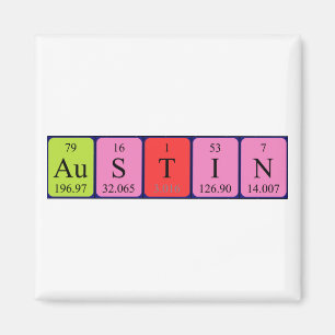 Austin periodic table name magnet