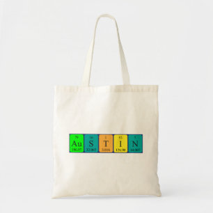 Austin periodic table name tote bag