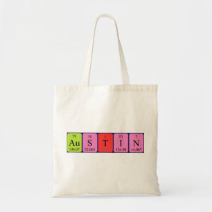 Austin periodic table name tote bag