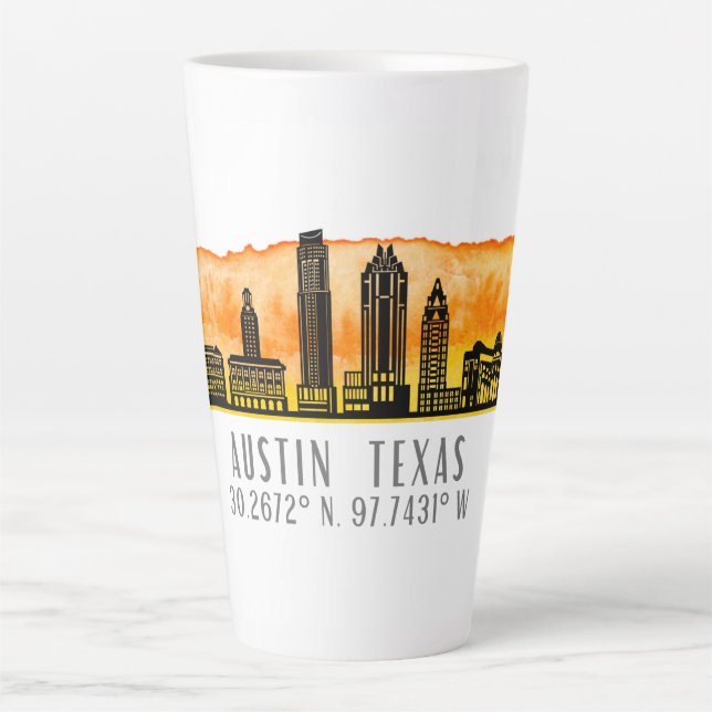 Austin Skyline Latitude  Latte Mug (Front)