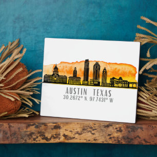 Austin Skyline Latitude Plaque