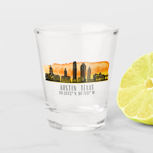 Austin Skyline Latitude Shot Glass