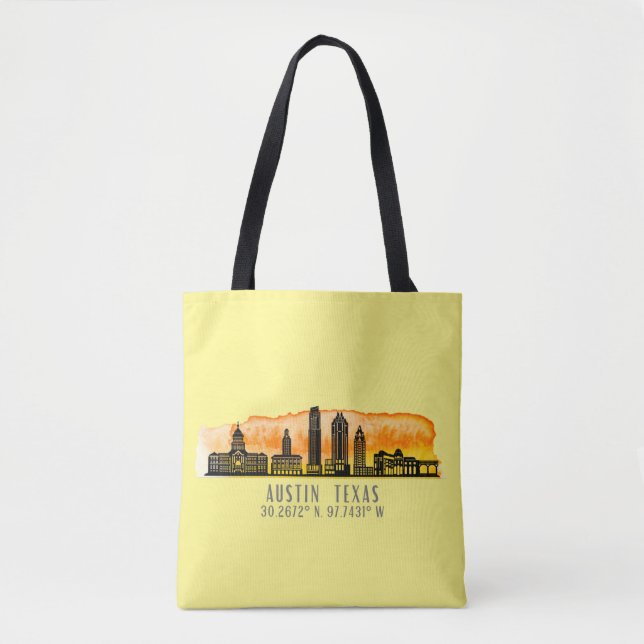 Austin Skyline Latitude   Tote Bag (Front)