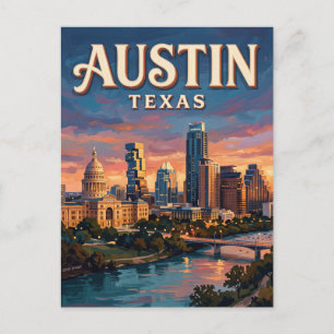 Austin Skyline Texas Postcard