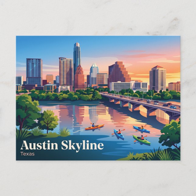 Austin Skyline USA Postcard (Front)