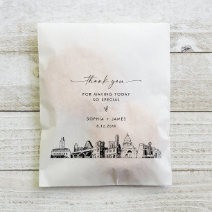 Austin Skyline Wedding Thank You Favour Bags