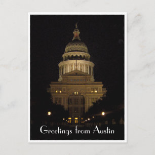 austin state capitol building border postcard