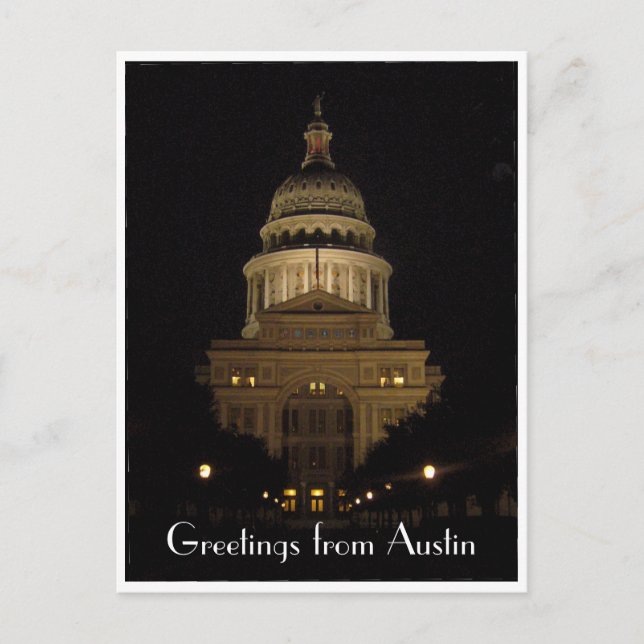 austin state capitol building border postcard (Front)