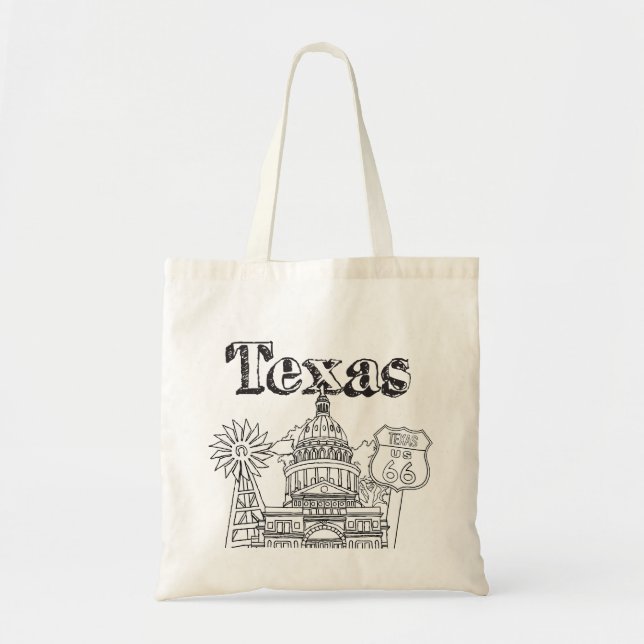 Austin Texas Art Vacation Texas Souvenir Design Tote Bag (Front)