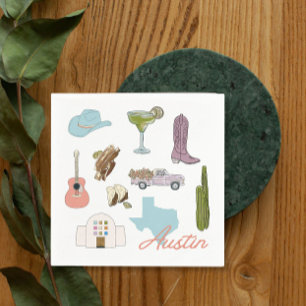 Austin Texas Bachelorette Wedding  Napkin