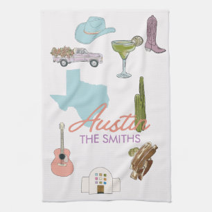 Austin Texas Bachelorette Wedding  Tea Towel