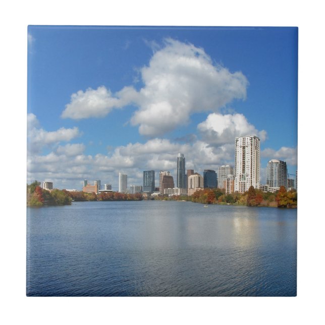 Austin Texas Boardwalk - Ladybird Lake - Skyline Tile (Front)
