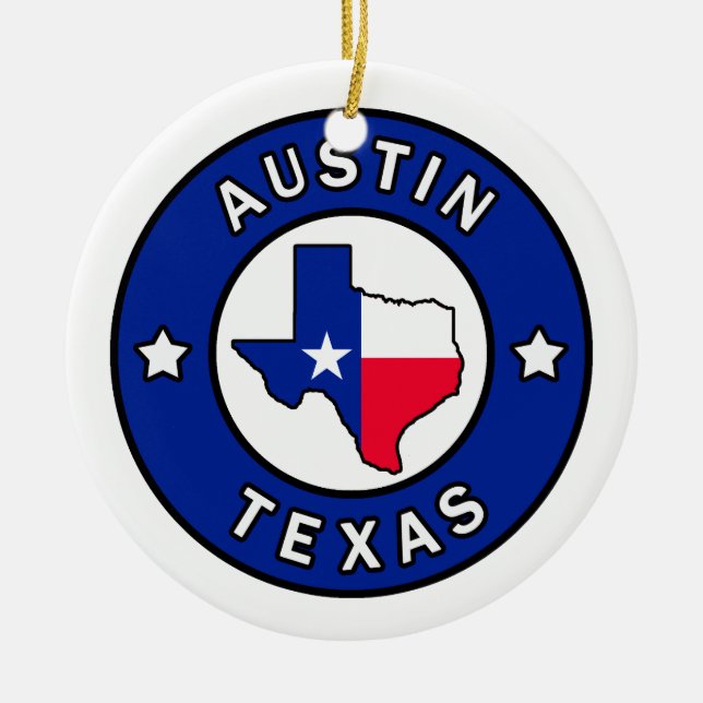 Austin Texas Ceramic Ornament (Front)