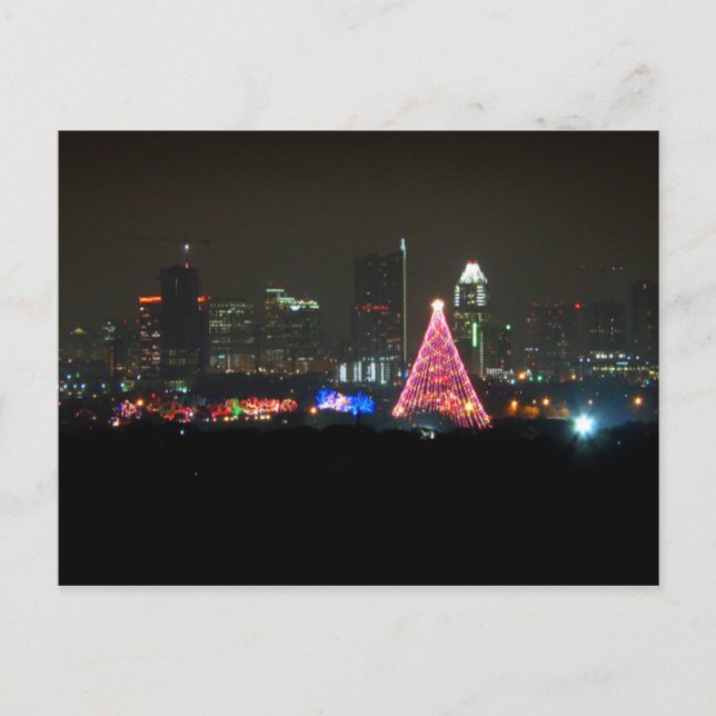 Austin Texas Christmas Trail of Lights Skyline Postcard (Front)