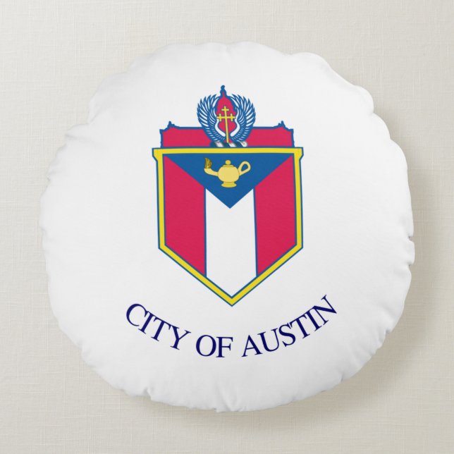 Austin (Texas) City flag  Round Cushion (Front)