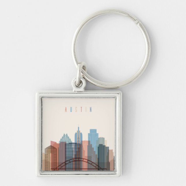 Austin, Texas | City Skyline Key Ring (Front)
