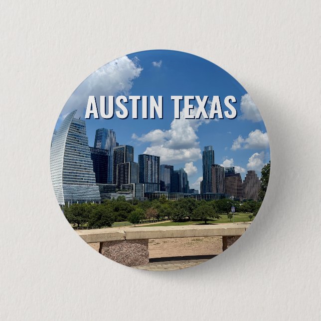 Austin Texas City Skyline Photography 6 Cm Round Badge (Front)