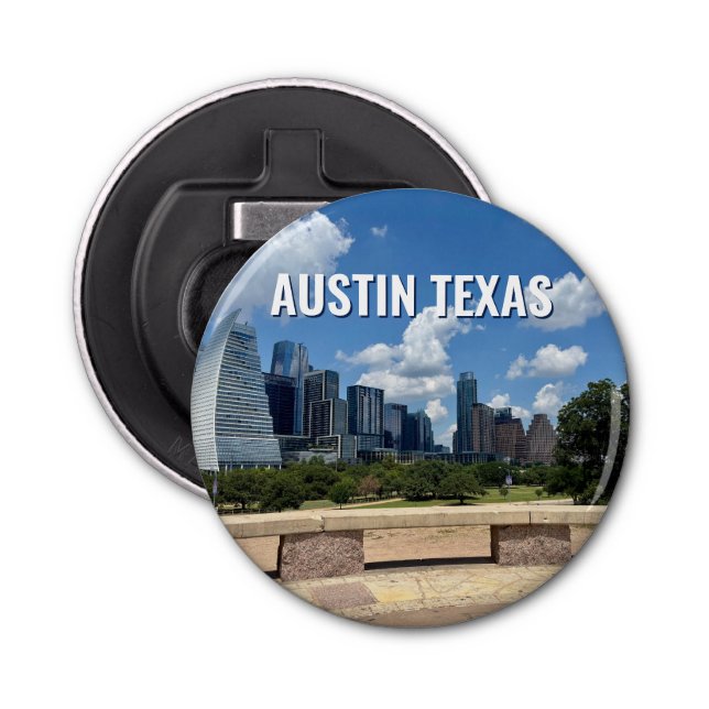 Austin Texas City Skyline Photography Bottle Opener (Front)