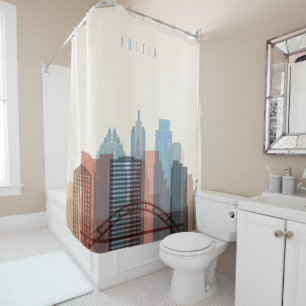 Austin, Texas   City Skyline Shower Curtain
