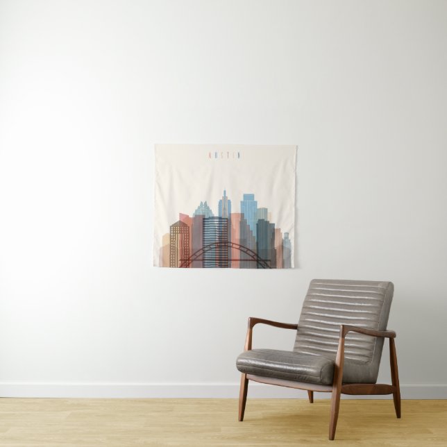 Austin, Texas | City Skyline Tapestry (In Situ (Horizontal))